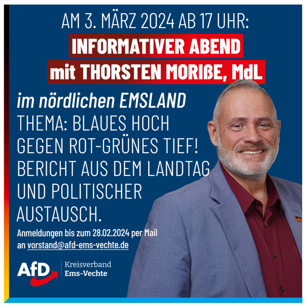 Informativer Abend mit Thorsten Moriße, MdL